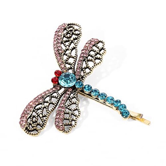 Dragonfly Hair Clip Halloween Costume Accessory Alloy Lightweight 2.2in - Picture 2 of 8